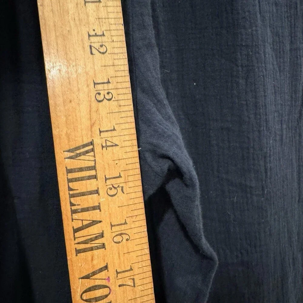 Commense Women's Solid Pull On Straight Leg Pants Black Size Large L 100% Cotton